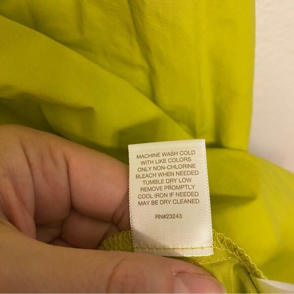 Eva Mendes lime green a line off the shoulder puff sleeve summer Dress boho L - Picture 11 of 15